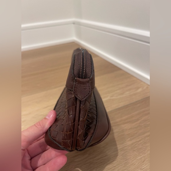 Cole Haan Toiletry Bag NWT Brown Weave Shaver Bag Basket Weave Makeup Kit Flaws - Picture 11 of 16